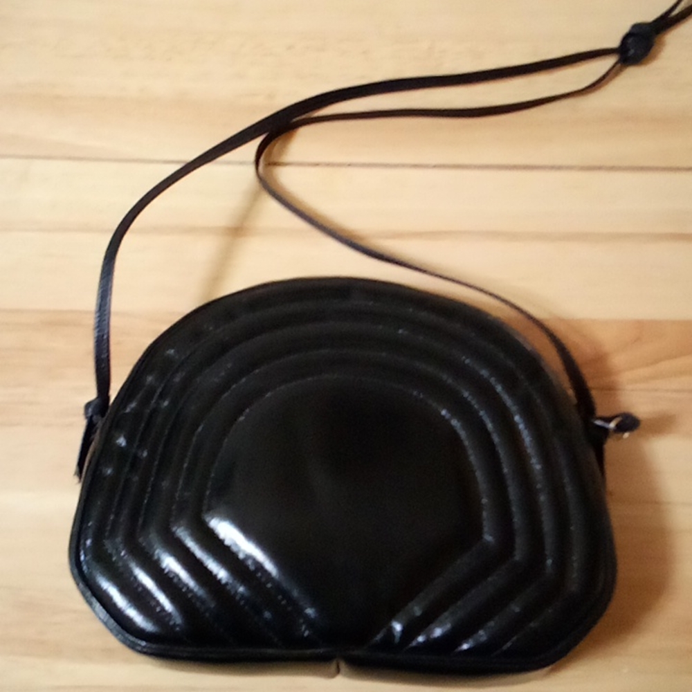 From Anita's Closet Sharif Petite, Black Leather Pocketbook